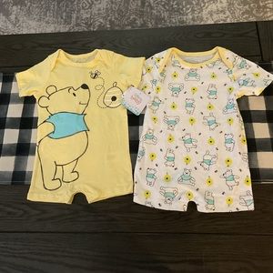 Lot of 2 infant boys 24 months Disney Baby's Winnie the Pooh Bodysuits new